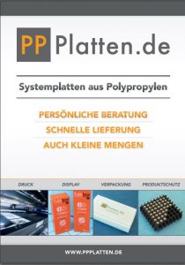 Titelseite Imagebroschüre PPPlatten GmbH