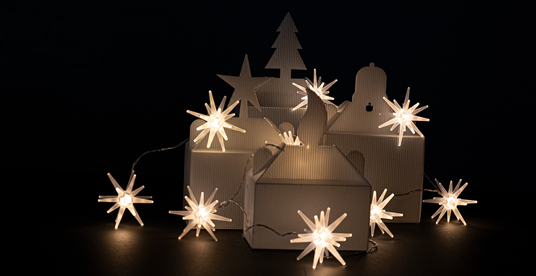 Weihnachtsdorf 1075 555 Nachhaltige Wiederverwendbare Verpackung für Weihnachtsgeschenke Weihnachtsdorf aus PP-Platten