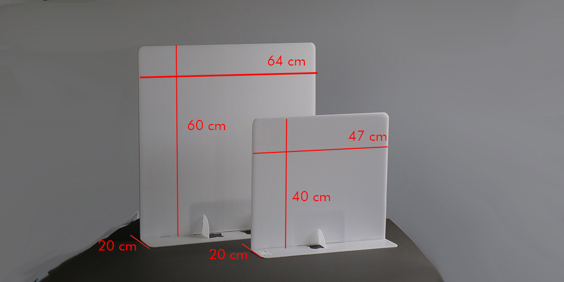Sichtschutz für Prüfungen Spickschutz Tischteiler aus PP-Platten Visprotect XL bemasst 3d 1110 555 Sichtschutzwände Tischteiler Visprotect und Visprotect XL für Klausuren und andere Prüfungen