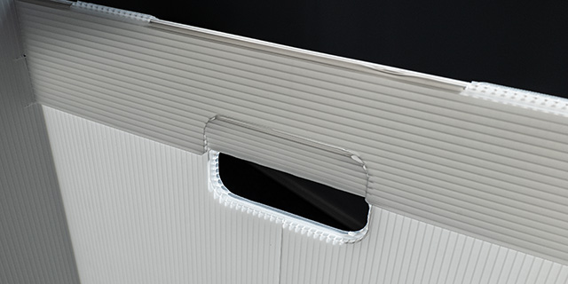 Griff einer Kallax Box aus PP Stegplatte 640 320 Griff einer Kallax Box aus PP Stegplatte