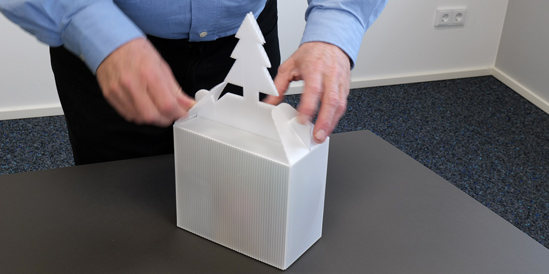 Mehrweg Geschenkverpackung Weihnachten ohne Kleber verschließbar
