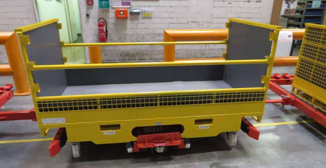 Gitterboxauskleidung aus PP Hohlkammerplatte für eine fahrbare Sondergitterbox