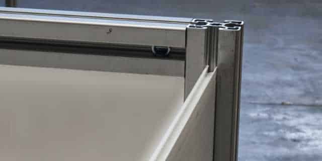 Flächenelement für Aluprofile aus PP Stegplatte weiß 10 mm