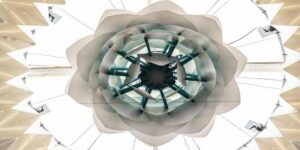 Kronenrosette als Dachgestaltung für ein Eventzelt