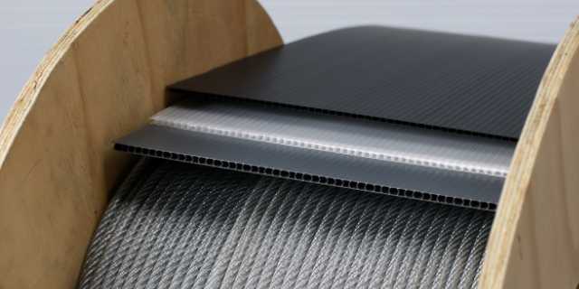 Unterschiedliche Schutzplatten für Spulen mit Stahlseilen