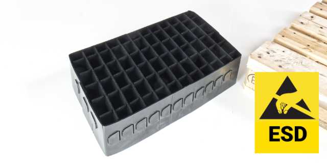 ESD Rahmengefache halbe Europalette aus PP-Platten